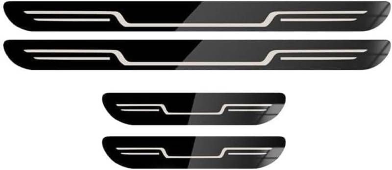 Auto-Außenschutz-Edelstahl-Trittblech Einstiegsleisten Türschweller für Volvo XC Classic 2014-2024, Türschwellenschutz Abnutzungsschutz Schwellen-Styling 4 Stück,A/Black von XIAOYUN