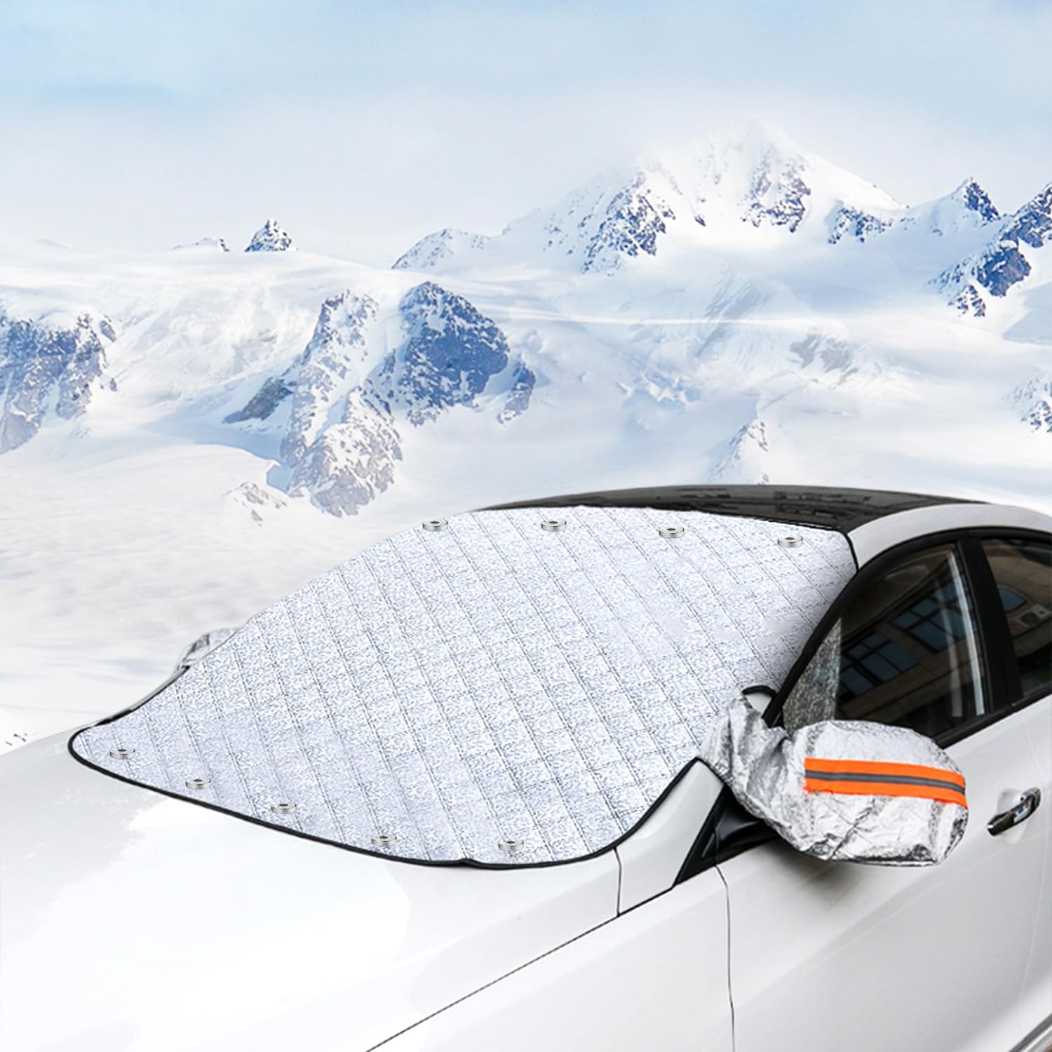 XIAQICA Auto Sonnenschutz Frontscheibe Winter 150 x 111 cm Schneeschutz Auto Frontscheibe mit Magnet gegen Frost Schnee EIS Sonne Praktischer Winterschutz für Ihr Auto XIAQICA Auto Sonnenschutz Frontscheibe Winter 150 x 111 cm Schneeschutz Auto Frontscheibe mit Magnet gegen Frost Schnee EIS Sonne Praktischer Winterschutz für Ihr Auto von XIAQICA