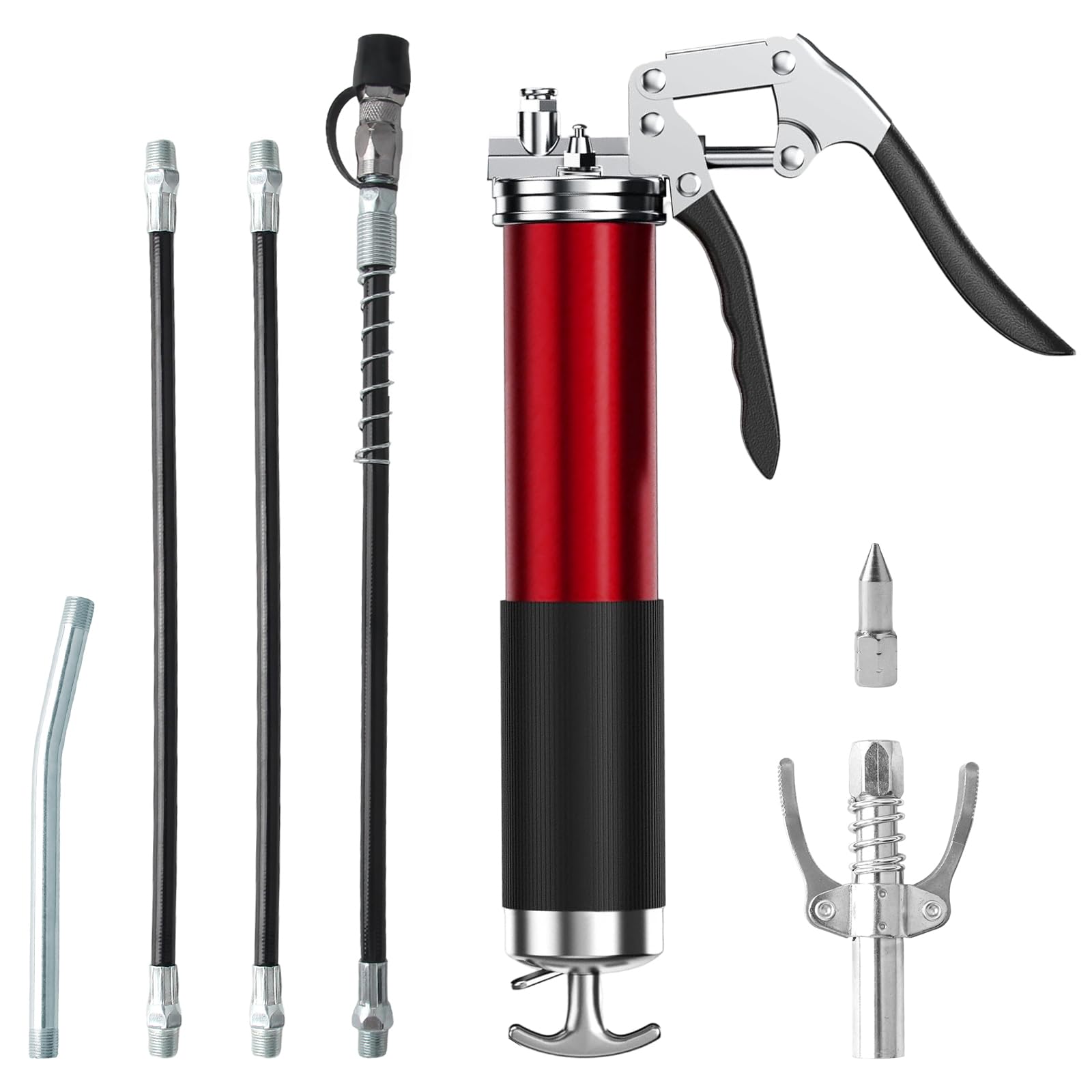 XIAQICA Fettpresse Set Fettpresse für Schmiernippel 8000 PSI Einhandfettpresse mit Pistolengriff und Schnellverschlusskupplung Fettpressen für 400g Kartusche Verstärkter Verbinder XIAQICA Fettpresse Set Fettpresse für Schmiernippel 8000 PSI Einhandfettpresse mit Pistolengriff und Schnellverschlusskupplung Fettpressen für 400g Kartusche Verstärkter Verbinder von XIAQICA