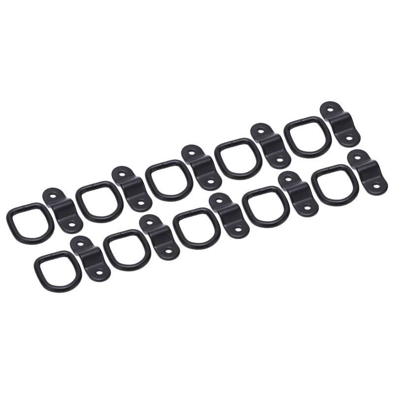 XIASABA 10 Sets Binden Anker Multifunktion hochfestes Oberflächenmontage D Ring ideal für sichere Sicherung in Anhängern LKWs RVS ATVS SUVS Boote Motorräder Bild (Black) von XIASABA