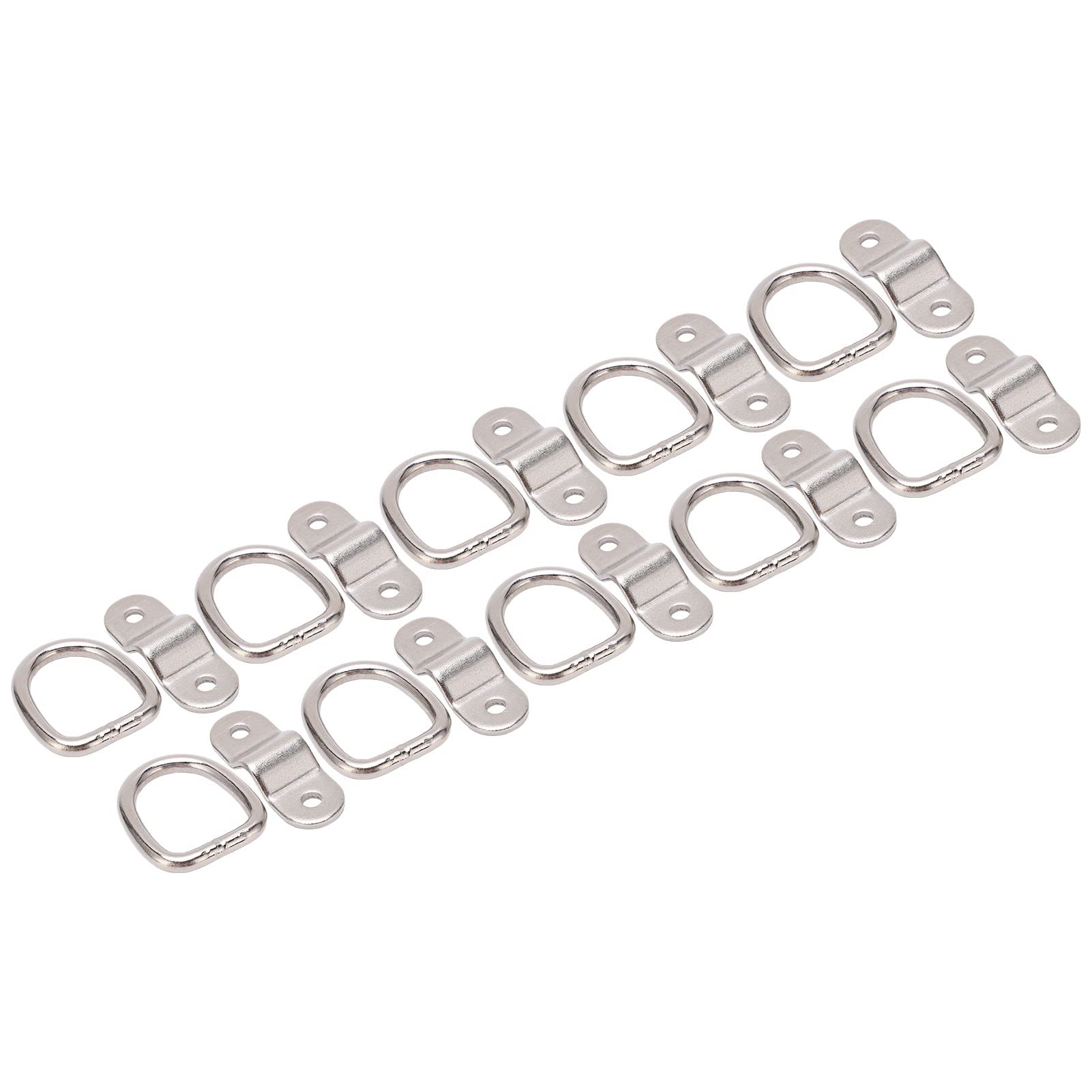 XIASABA 10 Sets Binden Anker Multifunktion hochfestes Oberflächenmontage D Ring ideal für sichere Sicherung in Anhängern LKWs RVS ATVS SUVS Boote Motorräder Bild (Silver) von XIASABA