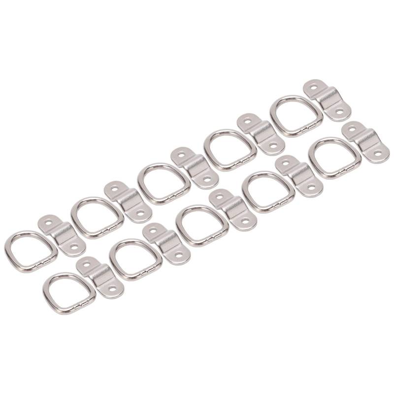XIASABA 10 Sets Binden Anker Multifunktion hochfestes Oberflächenmontage D Ring ideal für sichere Sicherung in Anhängern LKWs RVS ATVS SUVS Boote Motorräder Bild (Silver) von XIASABA