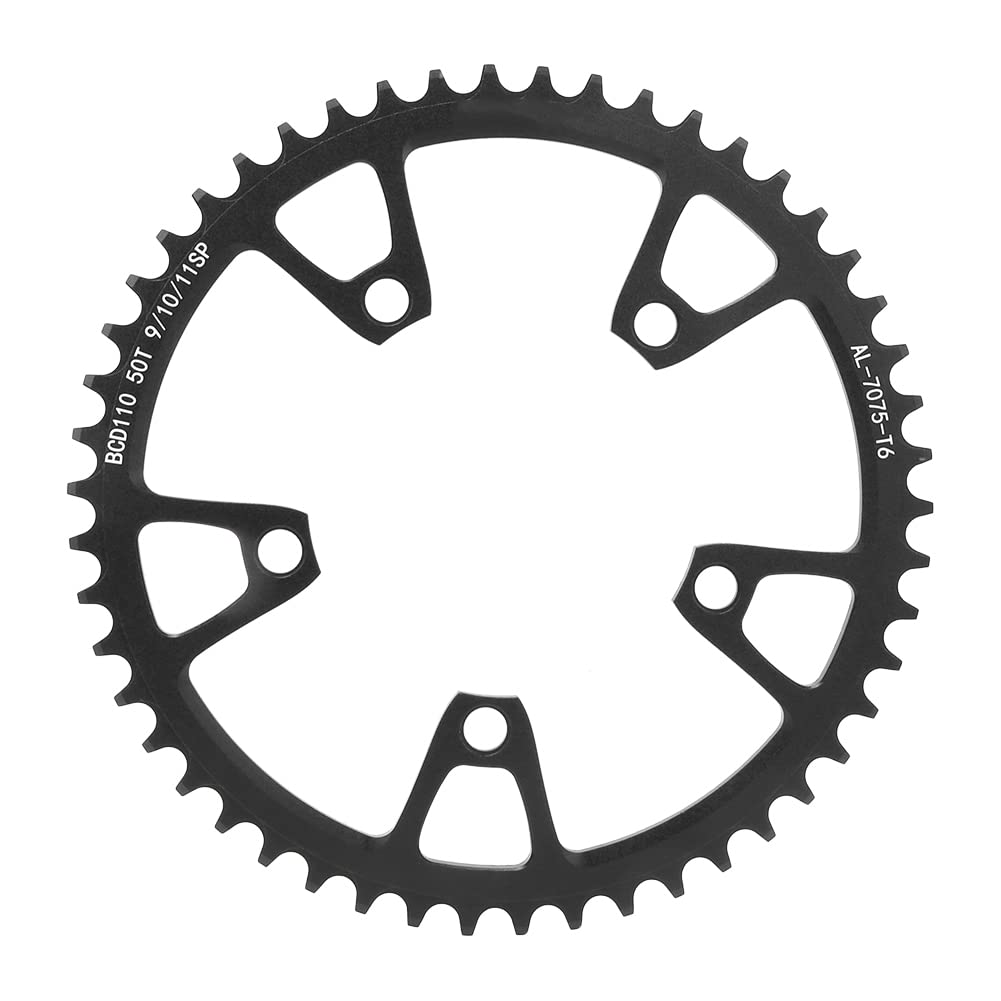 XIASABA 110BCD Aluminium Alloy Black Bike Positive Negative Teeth Plate Single Disc Mountain Bicycle Tool Accessory 54T With High Performance And Quality (50T) von XIASABA