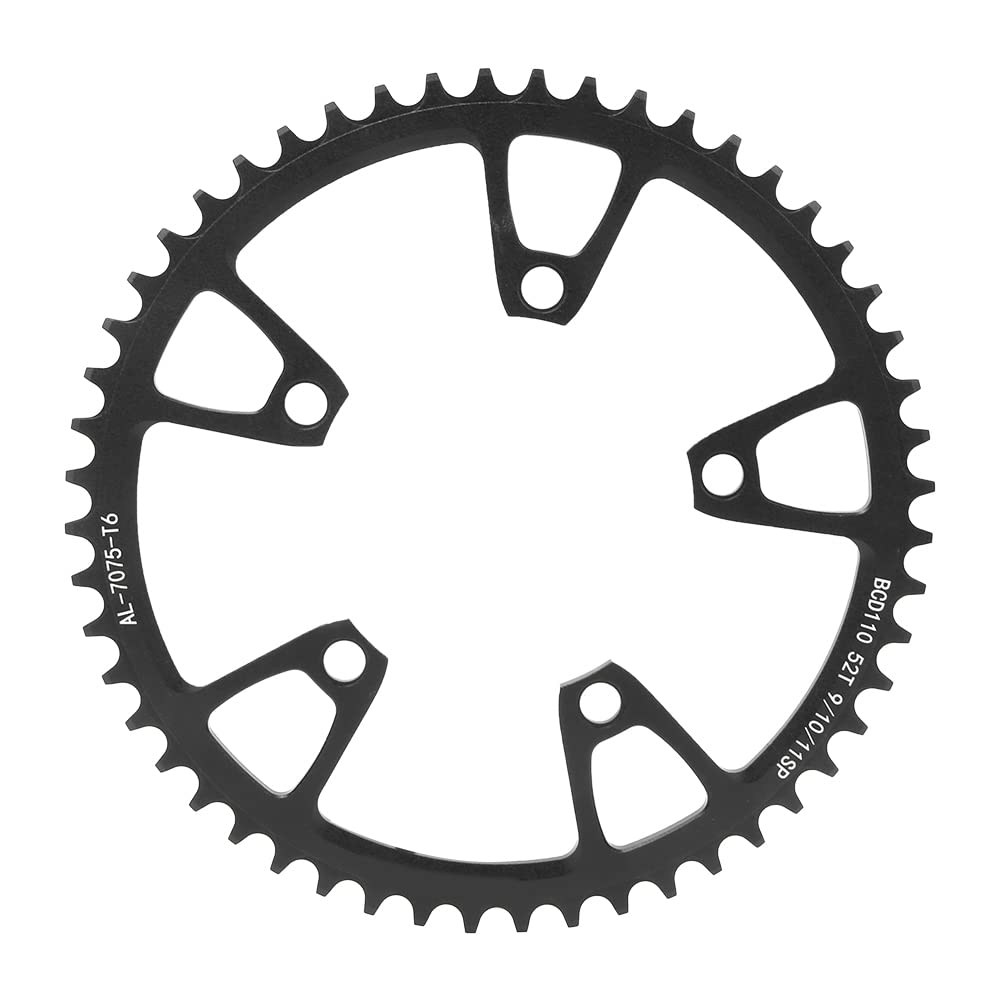 XIASABA 110BCD Aluminium Alloy Black Bike Positive Negative Teeth Plate Single Disc Mountain Bicycle Tool Accessory 54T With High Performance And Quality (52T) von XIASABA