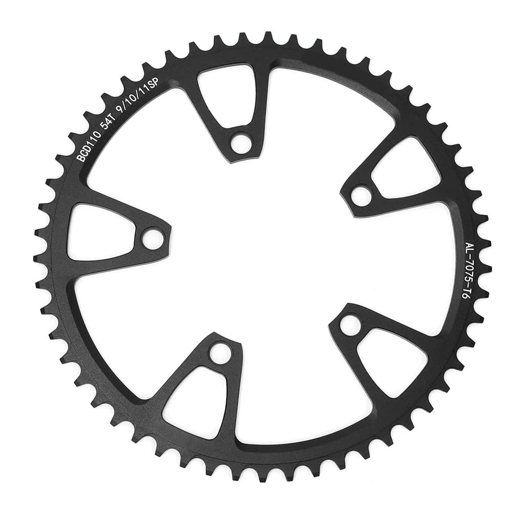 XIASABA 110BCD Aluminium Alloy Black Bike Positive Negative Teeth Plate Single Disc Mountain Bicycle Tool Accessory 54T With High Performance And Quality (54T) von XIASABA