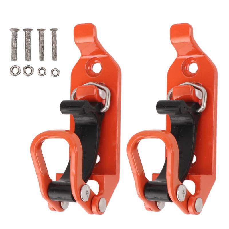 XIASABA 2 Stück Dachgepäckträger-Schaufelhalterung Axthalter-Klemme Metall-Gummi-Klemmen-Montagesatz für Auto-LKW-Boote mit guter Tragfähigkeit, Rot (Orange) von XIASABA
