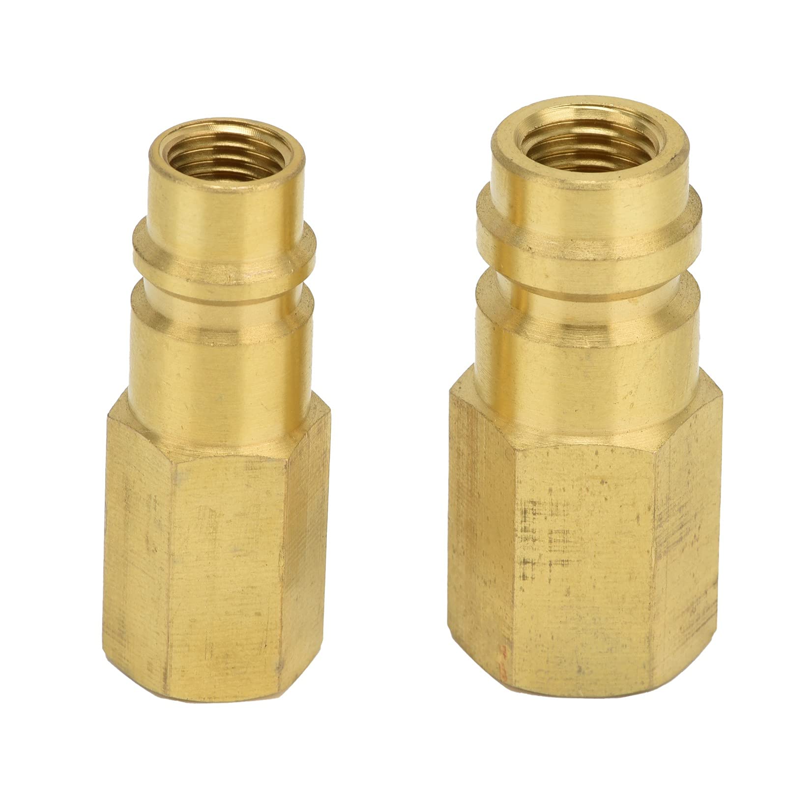 XIASABA 2Pcs R134A Air Conditioning Adapter 1/4SAE High Pressure Converter Coupler Connector Quality Brass Metal Easy to Install and Disassemble Stable Perfor XIASABA 2Pcs R134A Air Conditioning Adapter 1/4SAE High Pressure Converter Coupler Connector Quality Brass Metal Easy to Install and Disassemble Stable Perfor von XIASABA