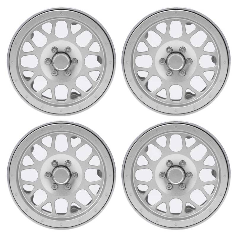XIASABA 4PCS 2,2 -Zoll -Aluminium -Leichtmetall -Rad -Hub -Zubehör RC -Teile für 1/10 RC -Auto geeignet (Silber) von XIASABA
