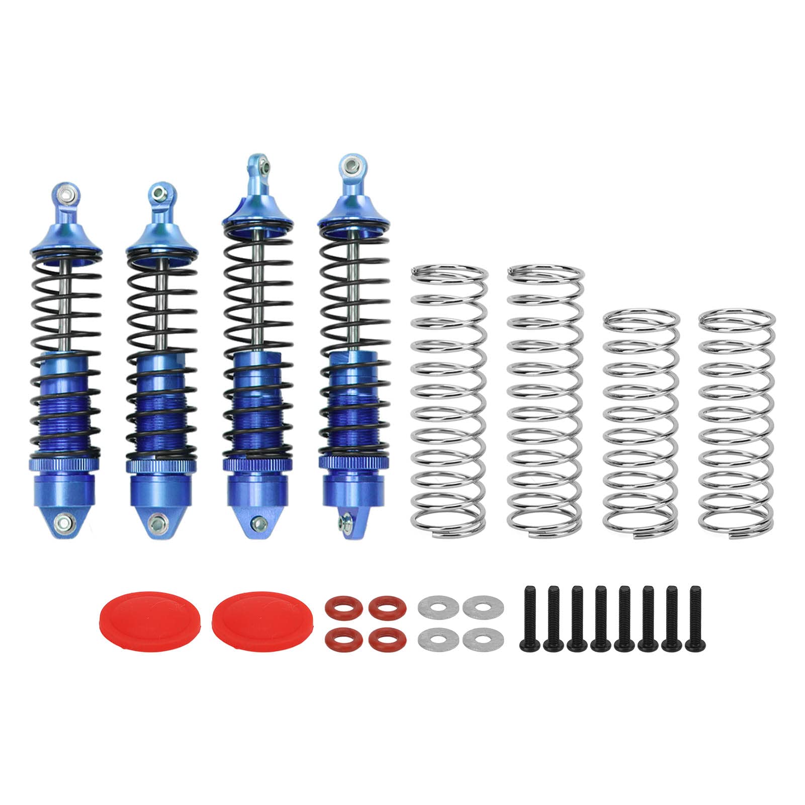 XIASABA 4PCS SET VOLLSTÄNDIGE ALUMINIMINUM LUGSPRÜFUNG vorne Heckdämpfer Stoßdämpfer für 1/10 arrma senton granite Big Rock Typhon RC Cars Dunkelblau (Navy Blue) von XIASABA