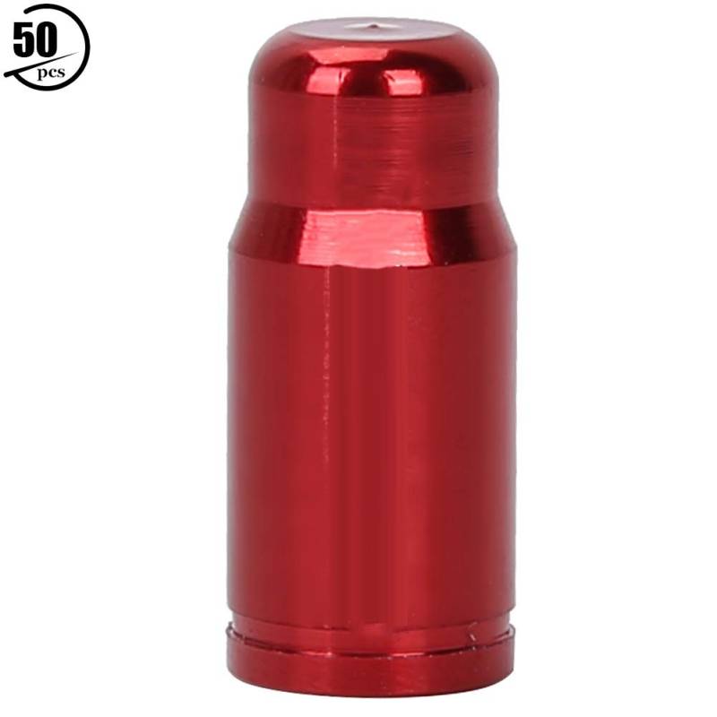 XIASABA 50pcs Aluminum Alloy Anodized Anti Rust Bike Tire Air Valve Anti Dust Cover Caps In Blue for Various Bikes (Red) von XIASABA