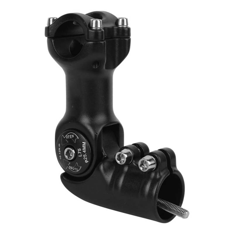 XIASABA 6061 T6 Aluminiumlegierung Einstellbarer Winkel Mountainbike Stammqualität Schwarz modifiziertes Fahrrad -Extender Accessoire25.4x75 (25.4x75) von XIASABA