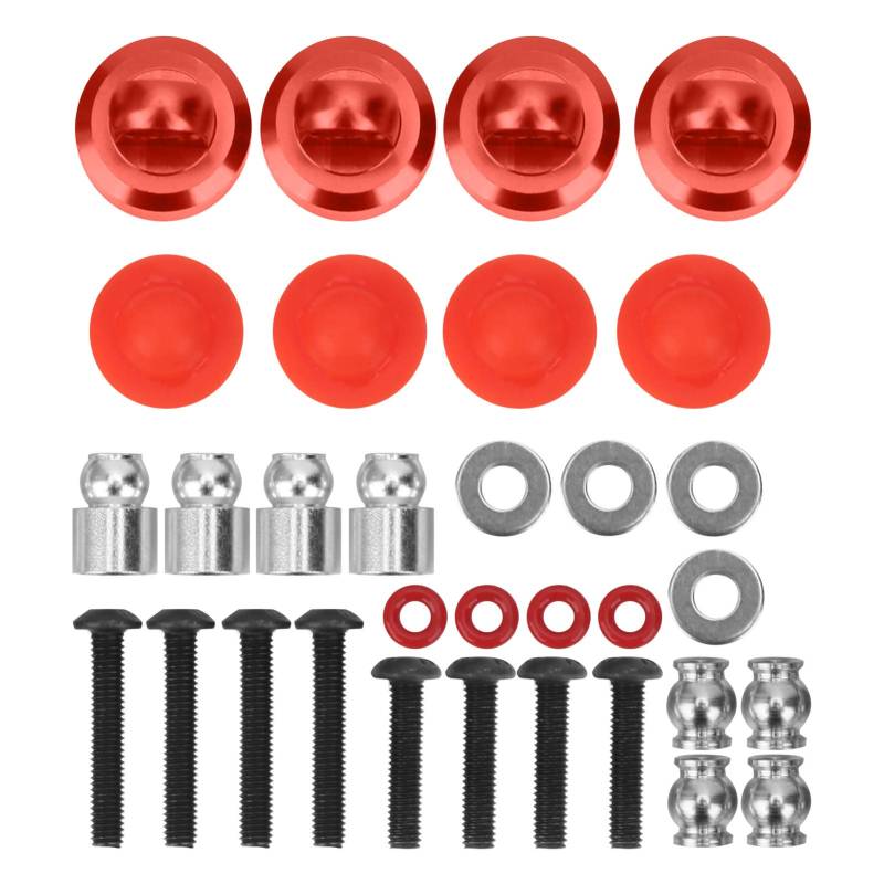 XIASABA Aluminiumlegierung Schockkappe Set Ersatzteile für HSP RGT Himoto Redcat 1/10 RC Car Blau geeignet (Rot) von XIASABA