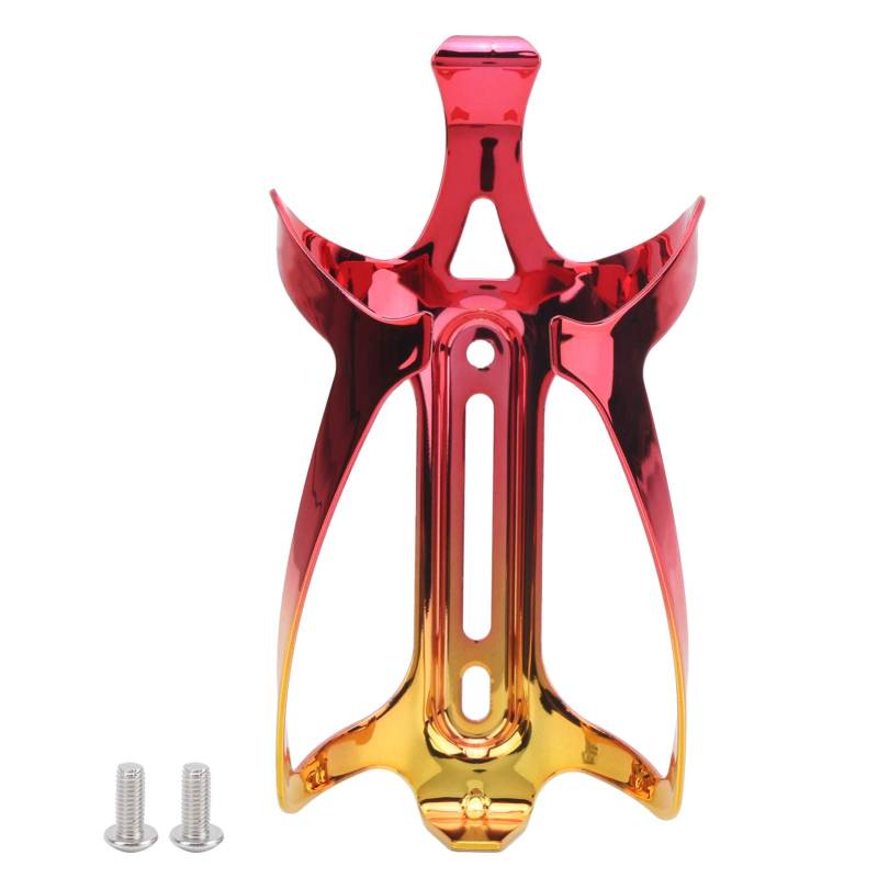 XIASABA Aluminum ALOY Mountain Bike Water Flaschenhalter Käfig mit sichere Retentionshalterung in Rot und Gold (Rot Gold) von XIASABA