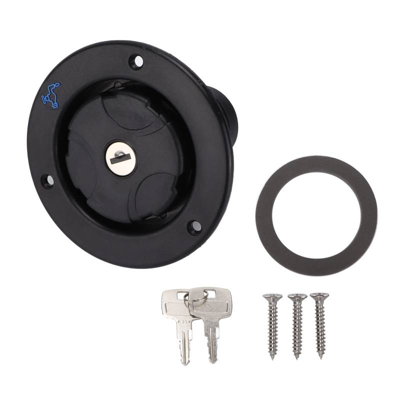 XIASABA Car Weight Water Fill Hatch Inlet with 2 Keys Replacement for RVs Motorhome Trailer Caravan Quality Food Grade PP Plastic Stable Performance Bayonet Style Cap 10mm von XIASABA