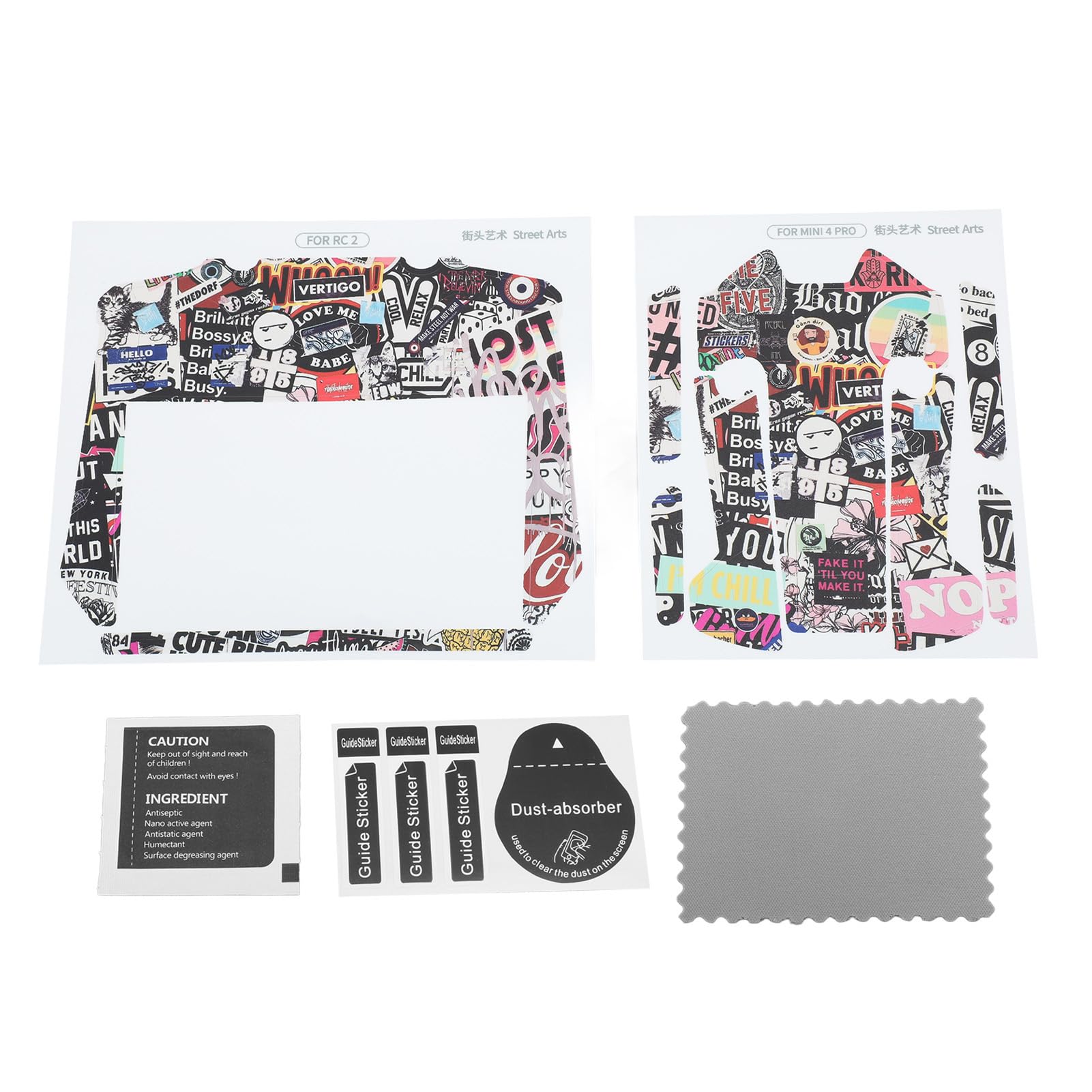 XIASABA Colorfast Stylish und Drohnen -Aufkleber -Kit mit einfacher Entfernung für 4 Pro Drone und RC N2 Fernbedienung (Typ 3) von XIASABA