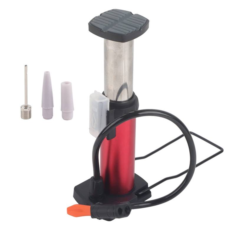 XIASABA -Fahrradfahrrad -Fußpumpe Mini Tragbarer Hochdruckboden Inflator Reifenluftpumpe Schwarz schwarz (Rot) von XIASABA