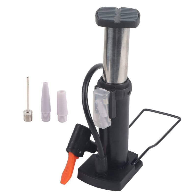 XIASABA -Fahrradfahrrad -Fußpumpe Mini Tragbarer Hochdruckboden Inflator Reifenluftpumpe Schwarz schwarz (Schwarz) von XIASABA