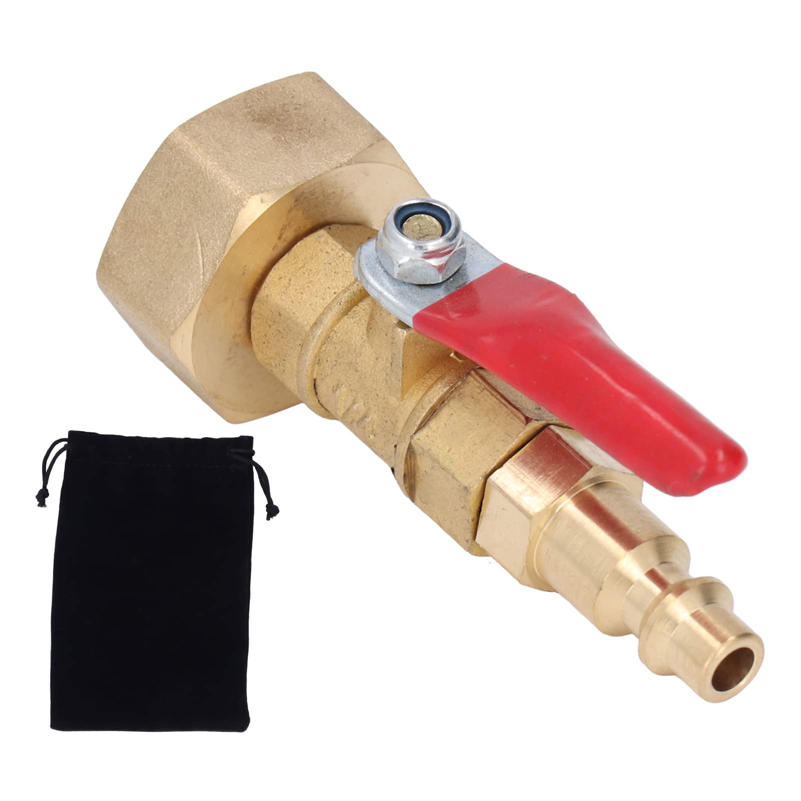 XIASABA Winterfester Ausblasadapter aus Messing mit 1/4-Zoll-Schnellanschluss (männlich) und 3/4-Zoll-GHT-Außengewinde, ideal für Gartenbewässerungsverbindungen in Wohnmobilen, (Female) von XIASABA