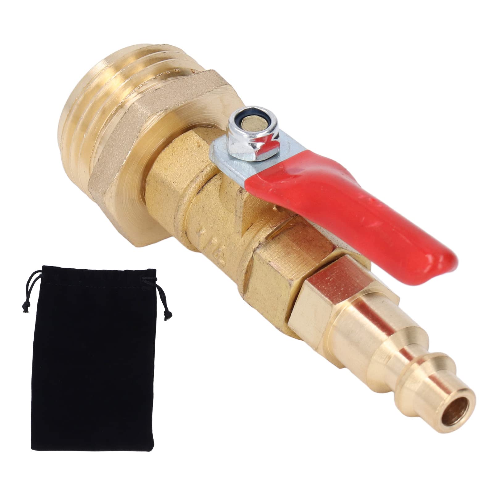 XIASABA Winterfester Ausblasadapter aus Messing mit 1/4-Zoll-Schnellanschluss (männlich) und 3/4-Zoll-GHT-Außengewinde, ideal für Gartenbewässerungsverbindungen in Wohnmobilen, (Male) von XIASABA