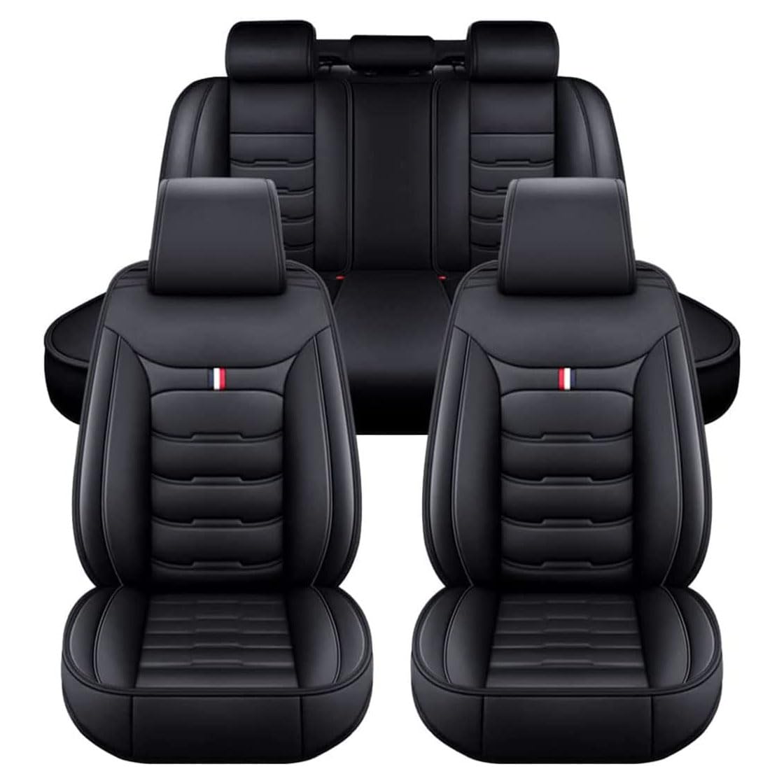 XIBANY Auto Sitzbezüge Sets für Audi TT TT Coupe 8J 2006-2010, Leder Autositzbezüge Komplett Sets, Custom Wasserdicht Vorne und Hinten Schonbezüge Sitzschoner,A Black von XIBANY