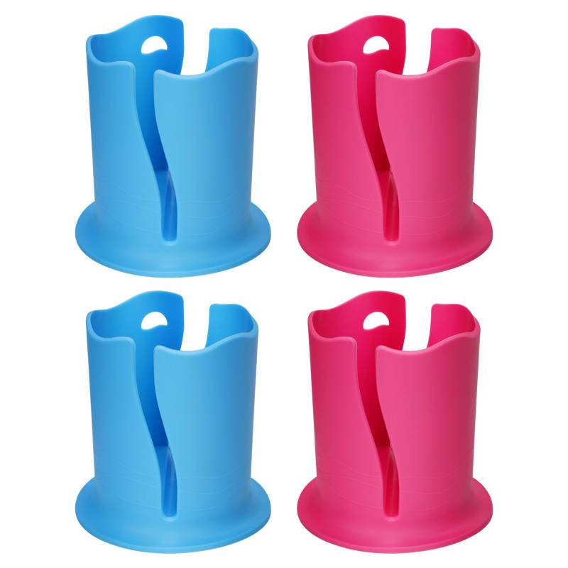 4stk Getränkehalter für Paddleboards, Vielseitig Verwendbar Getränkehalter für Kajaks Universell Kippsicher mit Seil Befestigt Wasserflaschenhalter für Surfbretter für Outdoor (Blau, Rosa) von XIHIRCD