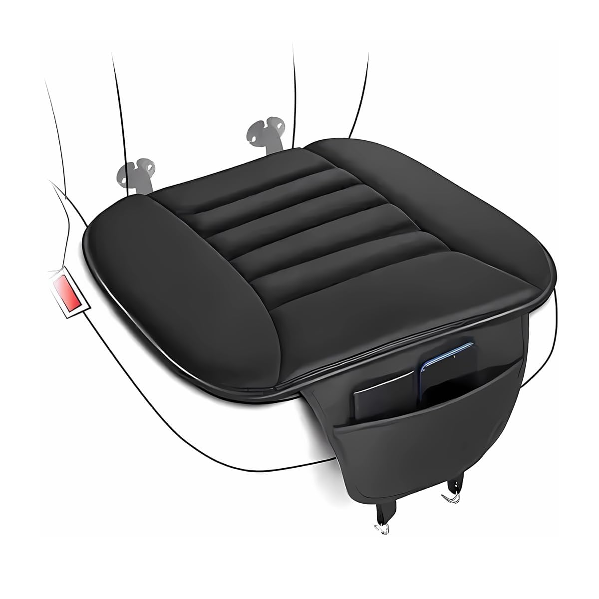1 Stück Vordersitze Sitzkissen Auto Sitzschoner Memory Schaum Sitzauflage Weich rutschfest Gegen Schwitzen Autositzkissen für SEAT Leon III Baujahr 2012-2020 (5F), Autozubehör,Black von XILUOWUDI