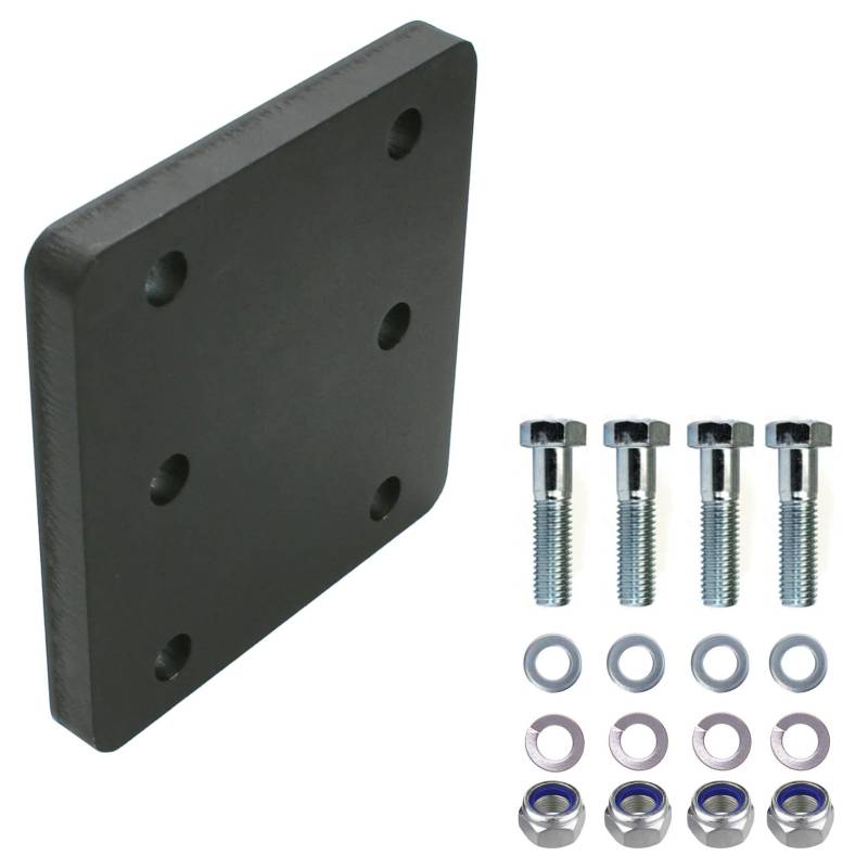 XIMPLIO Universelle Adapterplatte zur Höhenverstellung für 4-Loch 83x56mm AHK-Bock Flanschkugeln (3x56 mm mit 4xM10 Schraubenset, für 4 Loch 83x56mm AHK-Bock) von XIMPLIO