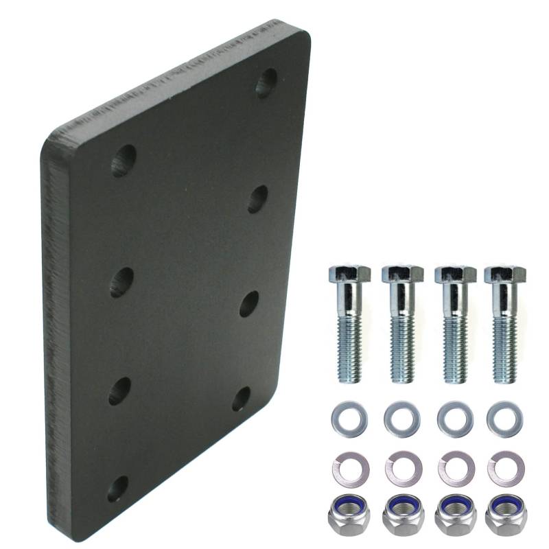XIMPLIO Universelle Adapterplatte zur Höhenverstellung für 4-Loch 83x56mm AHK-Bock Flanschkugeln. (4x56 mm mit 4xM10 Schraubenset, für Auto und Van) von XIMPLIO