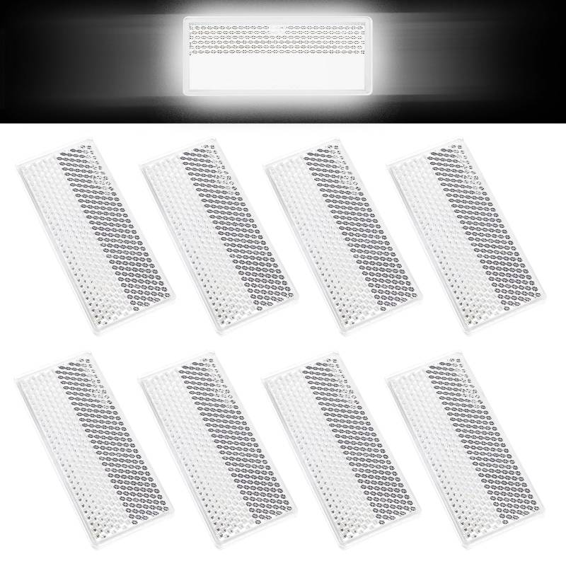 XINFAQAQ 8 Stück Reflektoren Selbstklebend Katzenaugen Reflektor Rechteckig Rückstrahler 70 x 30 mm Erhältlich in DREI Farben für Torpfosten Zäune LKW RV Wohnwagen von XINFAQAQ