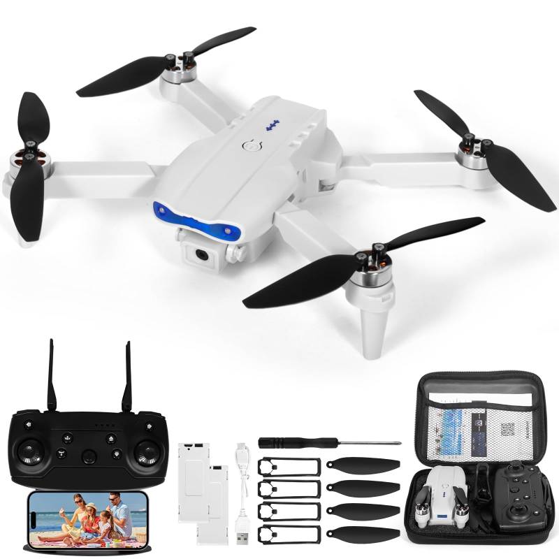 Drohne mit Kamera 1080P HD für Kinder, WiFi FPV Drone für Anfänger, RC Quadcopter mit 2 Akku, Schwerkraft Sensor, 3D Flip Mode, Ein-Tasten-Start/Landung, Höhenhaltemodus, Headless Mode von XINGGANG