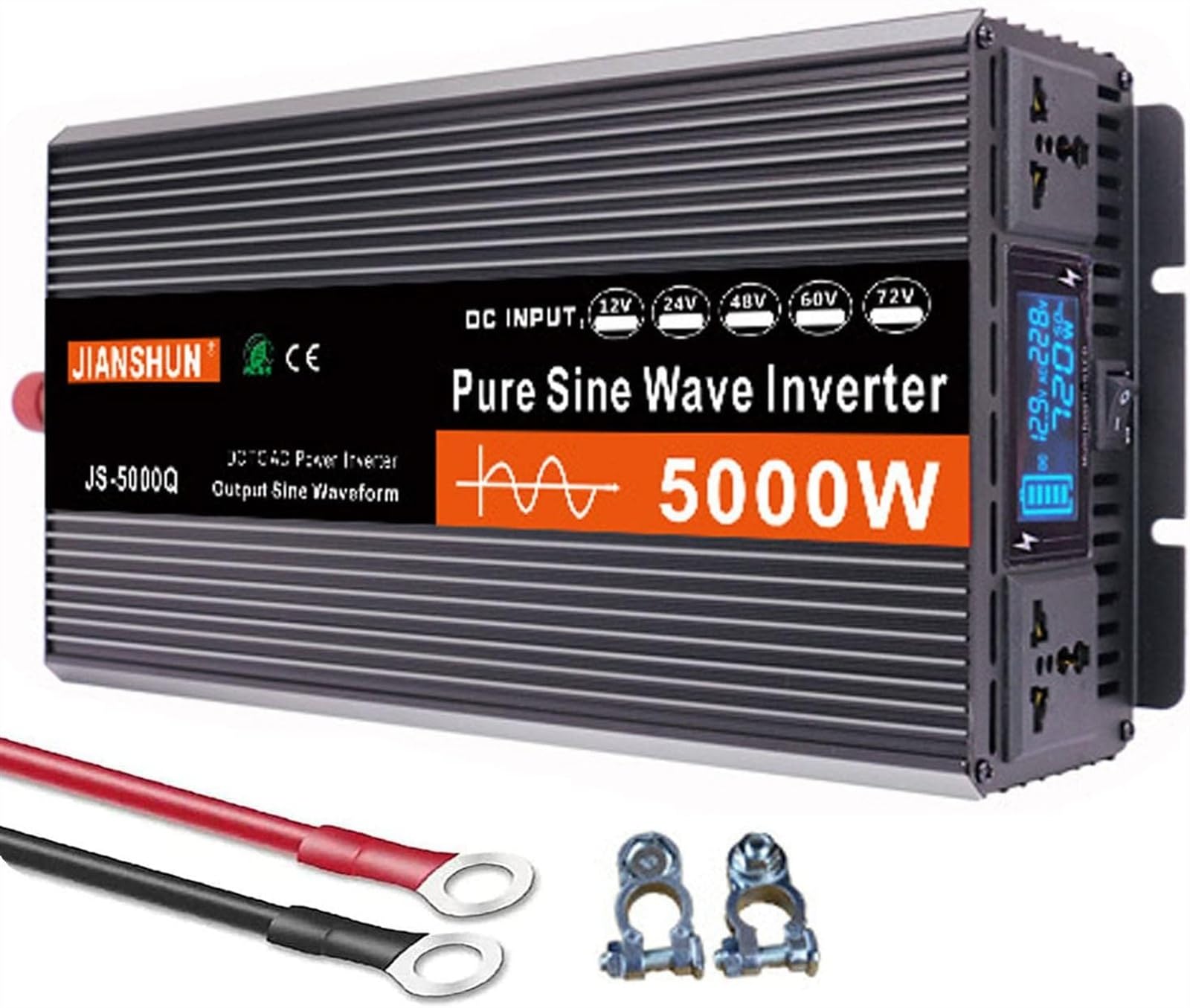 Spannungswandler 3000W 4000W 5000W 6000W Reiner Sinus KFZ Wechselrichter DC 12V/24V/48V/60V/72V auf AC 220V/230V Pure Sine Wave Power Inverter Steckdose LCD Anzeig Konverter (Color : 5000W, Size : 6 Spannungswandler 3000W 4000W 5000W 6000W Reiner Sinus KFZ Wechselrichter DC 12V/24V/48V/60V/72V auf AC 220V/230V Pure Sine Wave Power Inverter Steckdose LCD Anzeig Konverter (Color : 5000W, Size : 6 von XINGSHANG