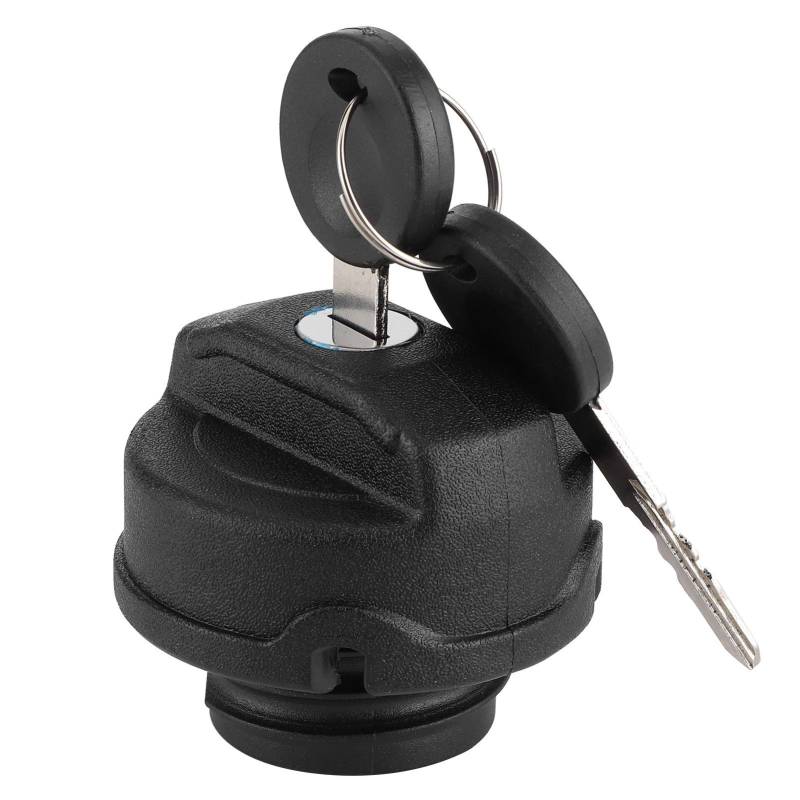 Kraftstofftankdeckel, Kraftstofftankdeckel Schwarz ABS-Benzinverschlussdeckel Passend für Käfer/Polo/Caddy mit 2 Schlüsseln von XINMYD