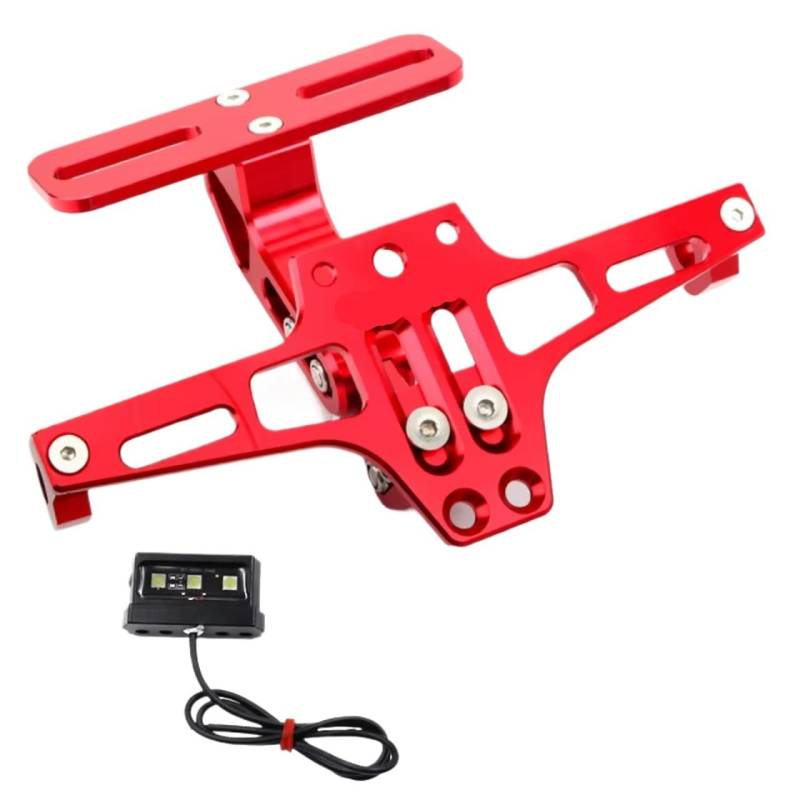XINWELZ Kennzeichenhalter Motorrad Für G310R 2016 2017 2018 2019 2020 2021 Motorrad Einstellbare Hinten Schwanz Ordentlich Kennzeichen Halter Halterung Ersatz Und Upgrade Teile(Red) von XINWELZ