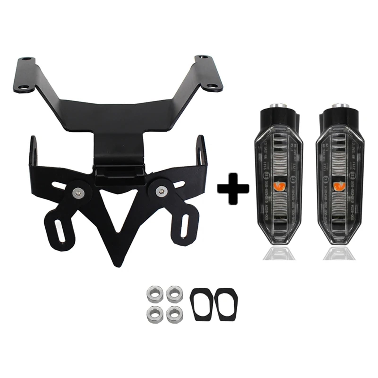 XINWELZ Kennzeichenhalter Motorrad Kompatibel Mit CB650R Für CBR650R 2019-2020 Motorradzubehör Halterung Heckklappe Kotflügel Kennzeichenhalter(with Light) von XINWELZ