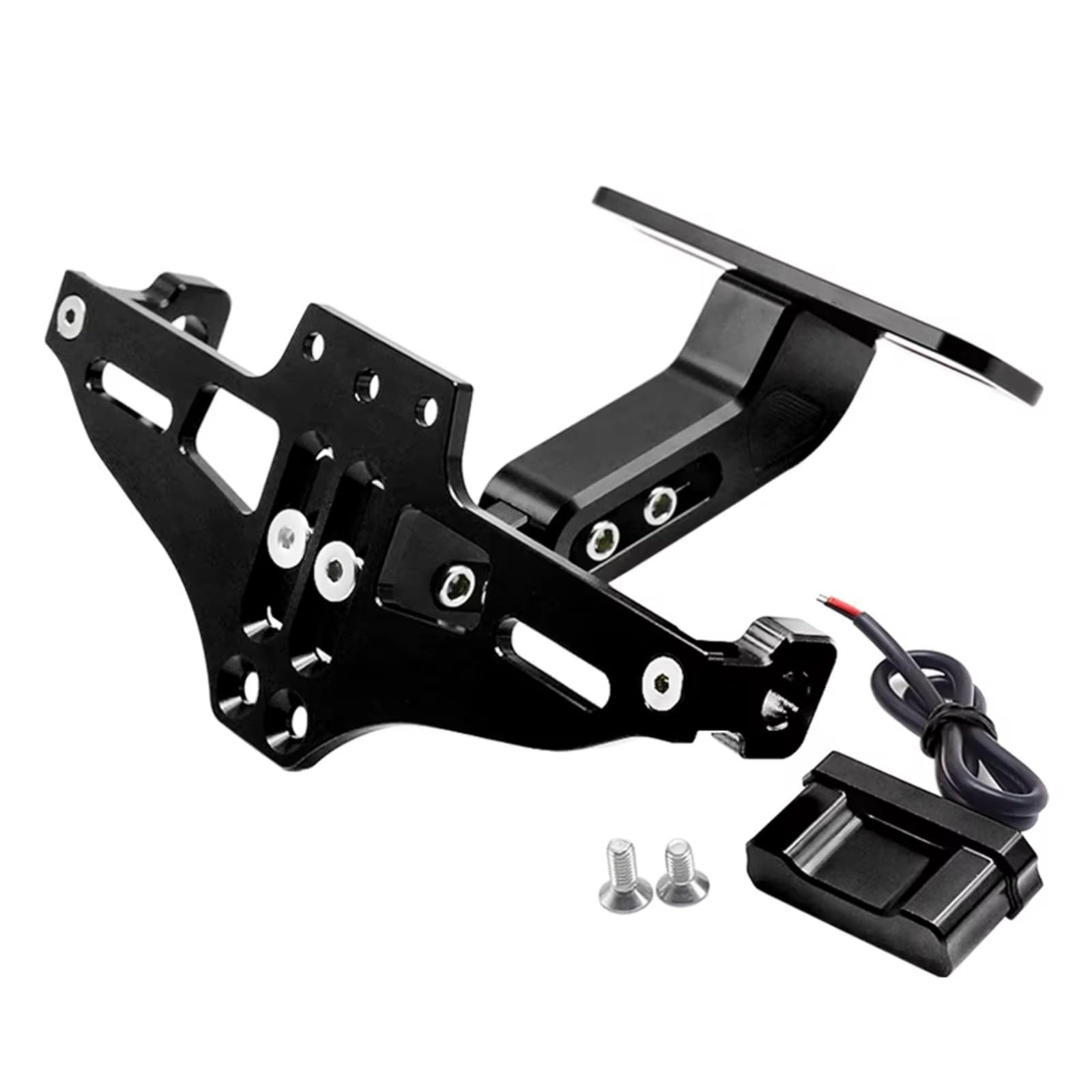 XINWELZ Kennzeichenhalter Motorrad Kompatibel Mit Ducati Für Monster937 Für Monster 937 SP 2021 2022 2023 2024 CNC-Motorrad-Hinterrad-Kennzeichenhalterung Halter Blinker(Black) von XINWELZ