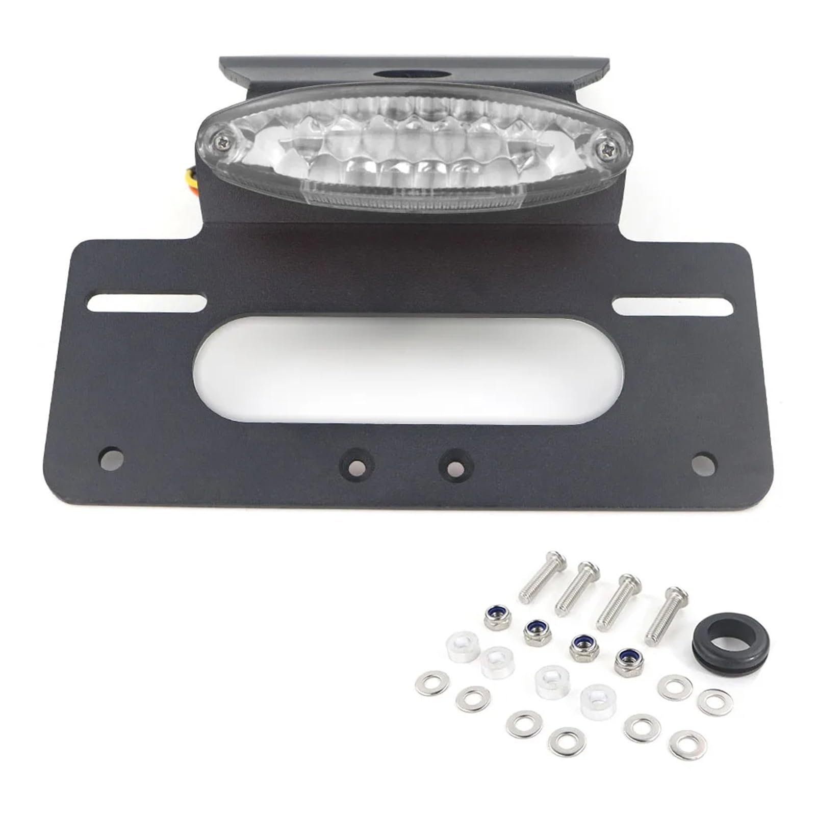 XINWELZ Kennzeichenhalter Motorrad Kompatibel Mit Für KLR650 2022-2023 Motorradzubehör Kennzeichenhalter Halterung Heckkotflügel-Eliminierungskit(Clear with Reflector) von XINWELZ