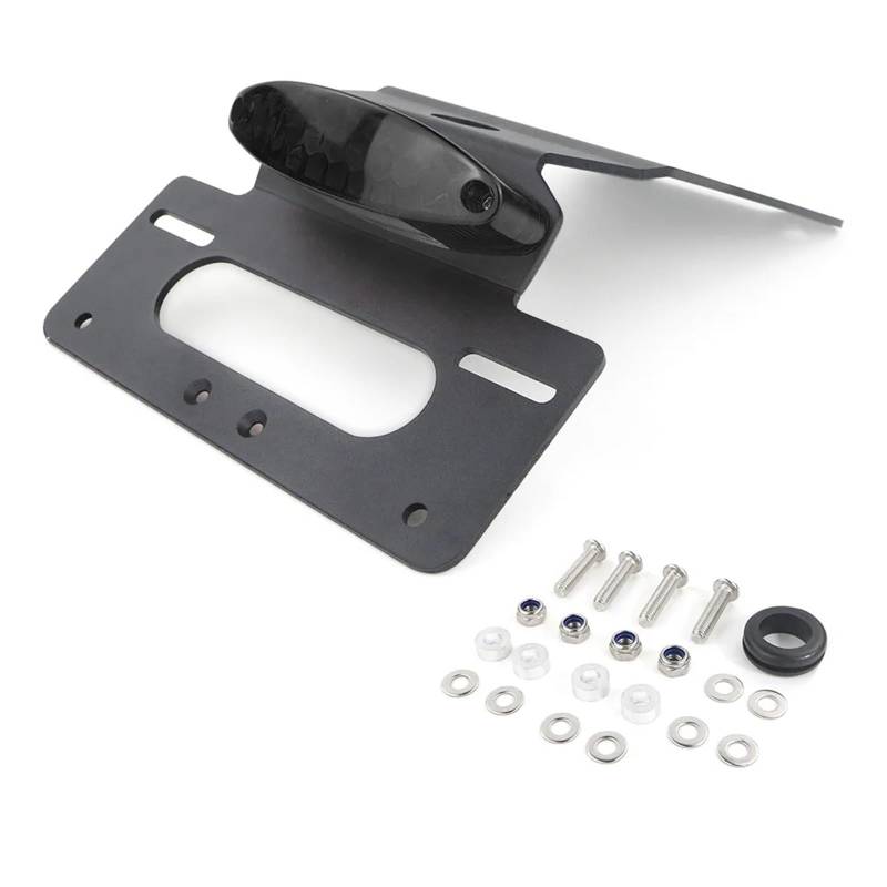 XINWELZ Kennzeichenhalter Motorrad Kompatibel Mit Für KLR650 2022-2024 Motorrad-Heckkotflügel-Eliminierungskit, Kennzeichenhalterungsrahmen(Dark Grey) von XINWELZ