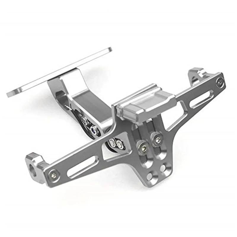 XINWELZ Kennzeichenhalter Motorrad Kompatibel Mit RSV1000R Verstellbarer Motorrad-Rücklichthalter, Universeller Ersatz Für Die Hintere Halterung.(Silver) von XINWELZ