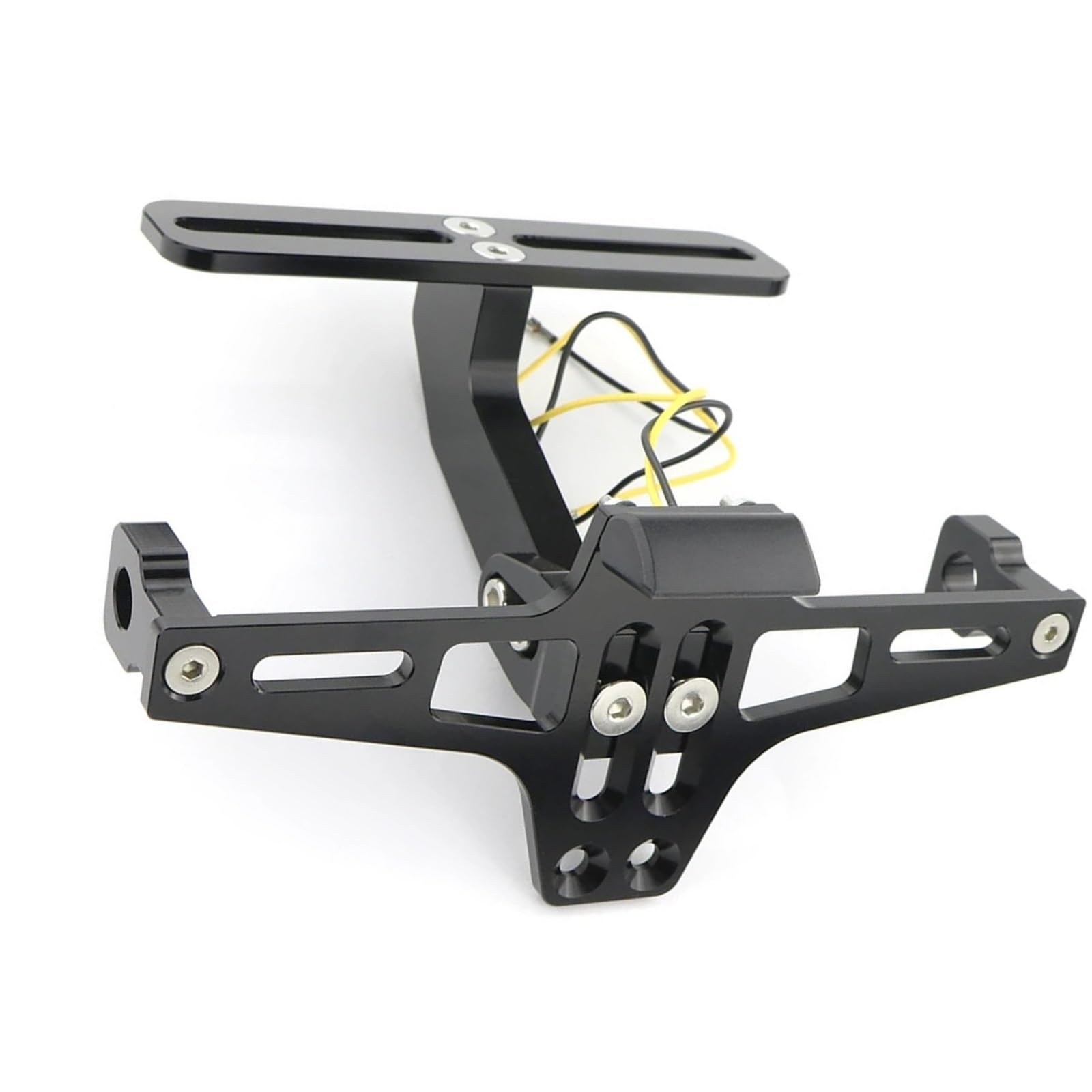 XINWELZ Kennzeichenhalter Motorrad Kompatibel Mit Suzuki Für Bandit Für GSF1250 2007-2016 Für GSX-R1100 1986-1998 Für GSR400 2008-2016 Verstellbarer Motorrad-Kennzeichenhalter(Black) von XINWELZ
