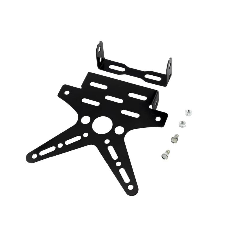 XINWELZ Kennzeichenhalter Motorrad Universal Motorrad Hinten Nummernschild Rahmen Anzahl Platte Galvanisieren Aluminium Legierung Elektrische Motorrad Motorrad Roller(Black) von XINWELZ
