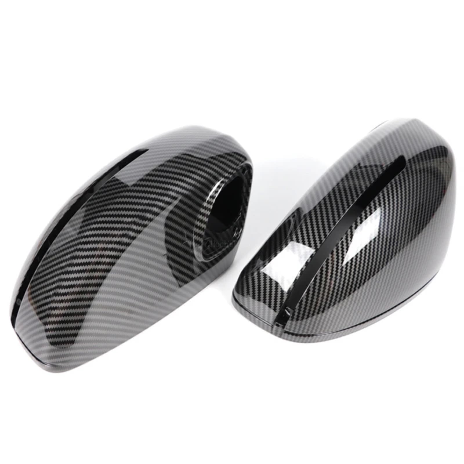 XINWELZ Kompatibel Mit Für TT Für RS MK2 8J 2010 2011 2012 2013 2014 Spiegelabdeckung Carbonfaser-Musteroptik/schwarz Glänzend Außenrückspiegelgehäuse Rückspiegel Kappe(Black Carbon) von XINWELZ