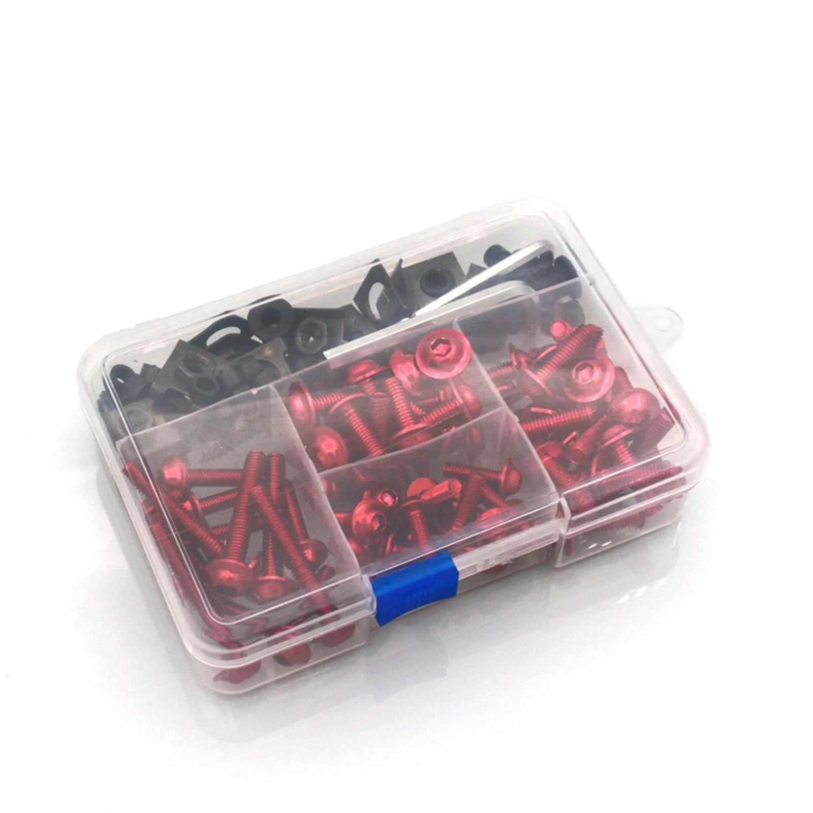 XINWELZ Motorrad Muttern Kompatibel Mit Baja Für Pulsar Ns 200 Rs200 Ns200 N250 180/125 Dominar 400 Motorradzubehör Verkleidungsschrauben-Kit Karosserieschrauben Mutter(Red) von XINWELZ