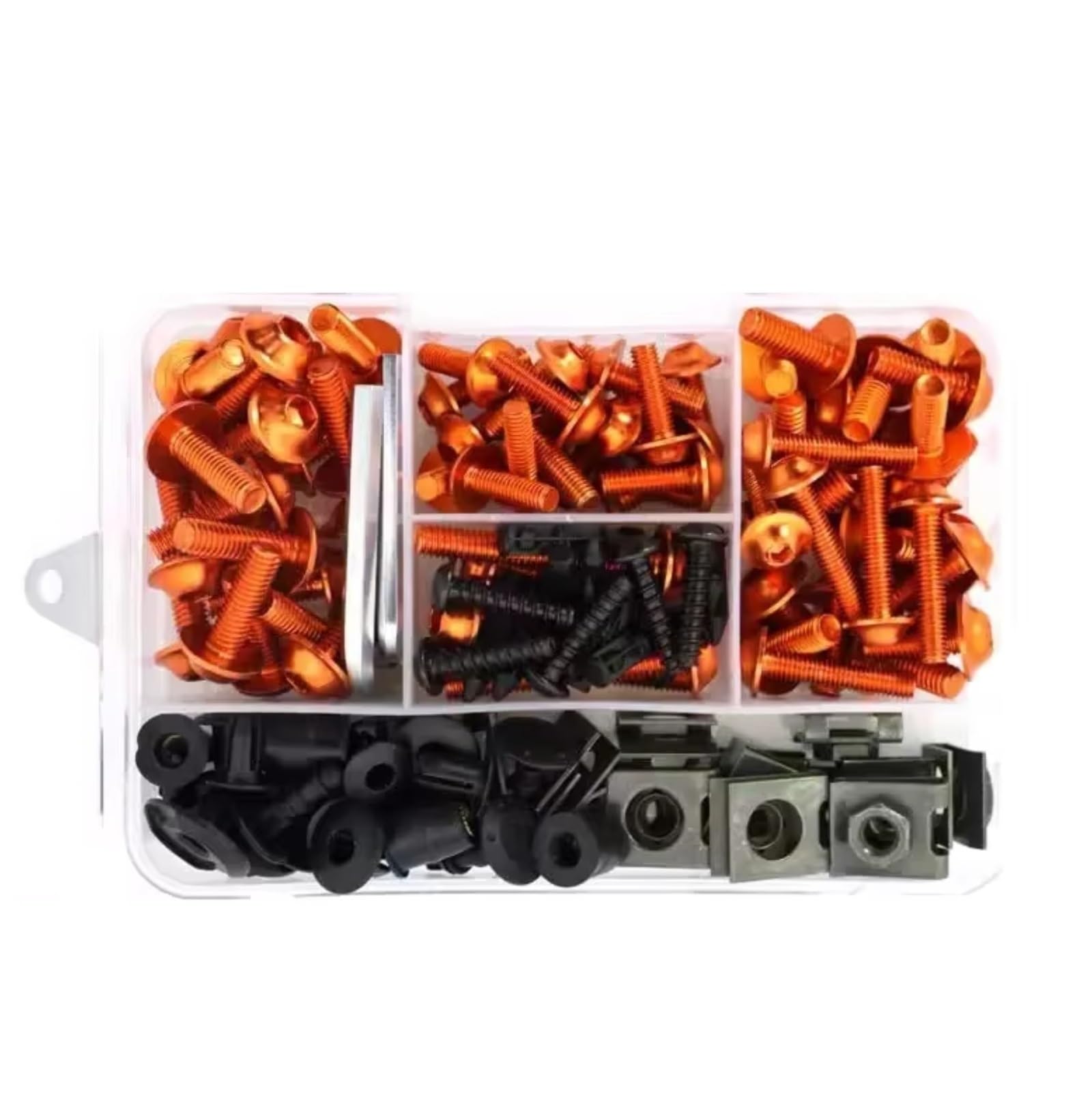 XINWELZ Motorrad Muttern Kompatibel Mit CB 125R Für 250R 300R Für 400X 400F Motorradverkleidungsschrauben Schraubensatz Mutternklammern Motorradschrauben(Orange) von XINWELZ
