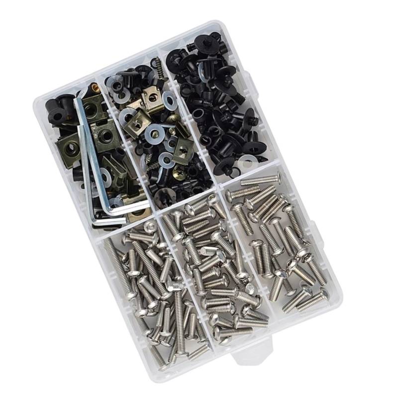 XINWELZ Motorrad Muttern Kompatibel Mit CB900F 919 2002 2006, Für CBF1000 2006 2008 2009 2010, Für CBF600 2011, Schrauben Und Muttern-Set, Motorrad-Verkleidungsschrauben-Set(D 253pcs) von XINWELZ