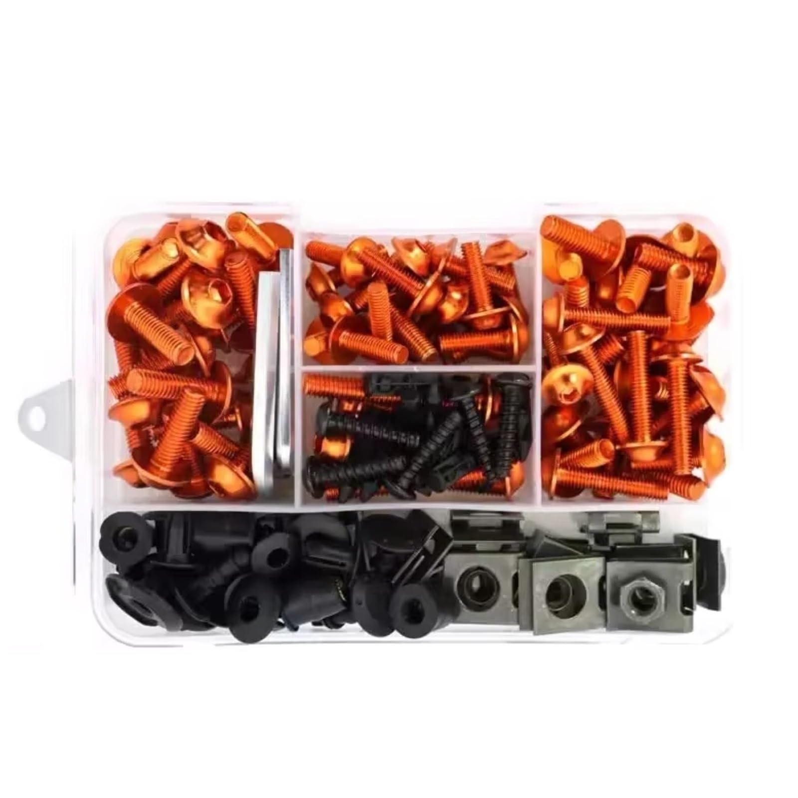 XINWELZ Motorrad Muttern Kompatibel Mit CBR Für 650R Für 500R Motorradschrauben Aluminium Verkleidungsschrauben Schraubensatz Mutternklammern(Orange) von XINWELZ