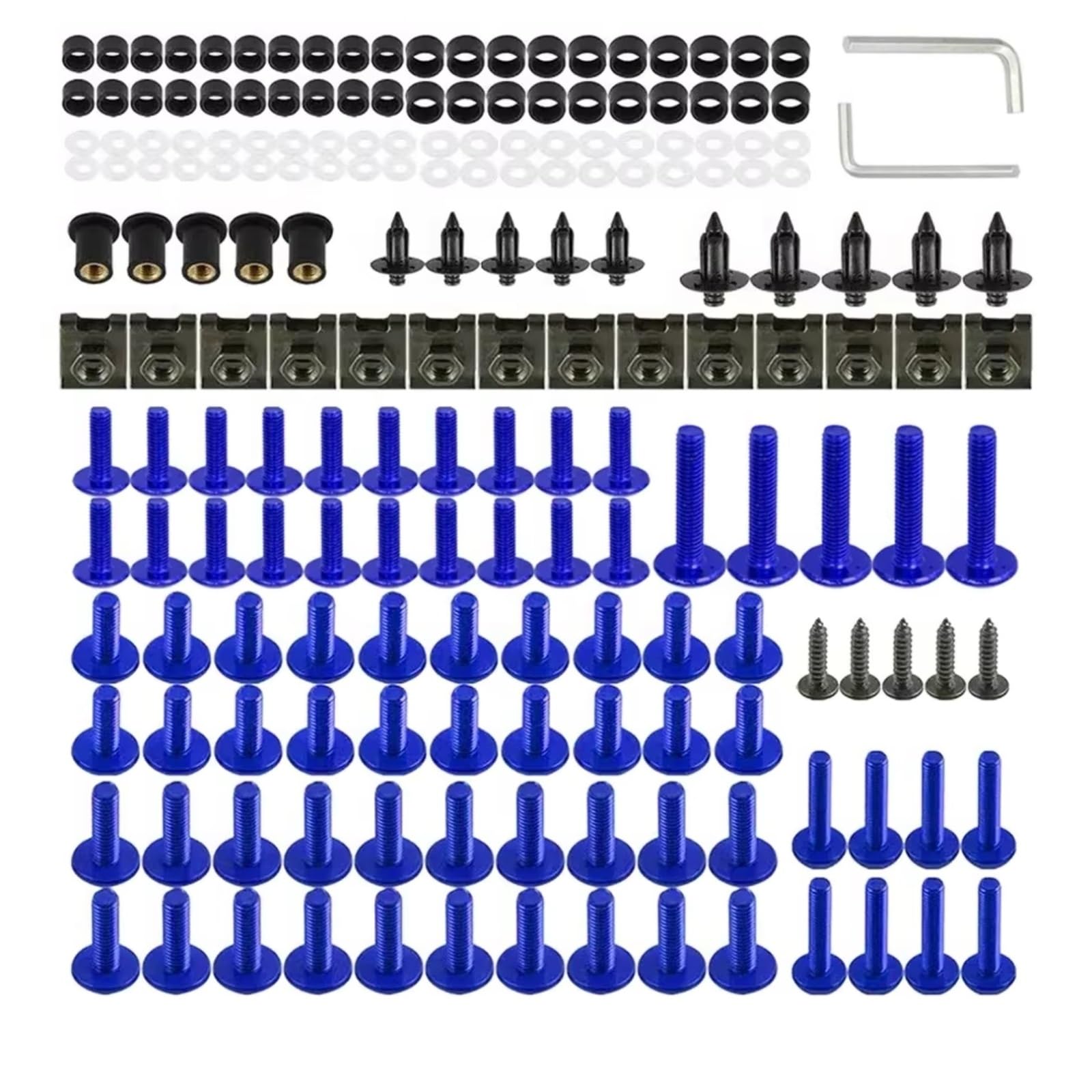XINWELZ Motorrad Muttern Kompatibel Mit CBR600RR CBR900RR Für CBR929RR Für CBR1000RR Für CBR 600R, Verkleidungsschrauben-Set, Karosserieschrauben, Mutter(Blue) von XINWELZ