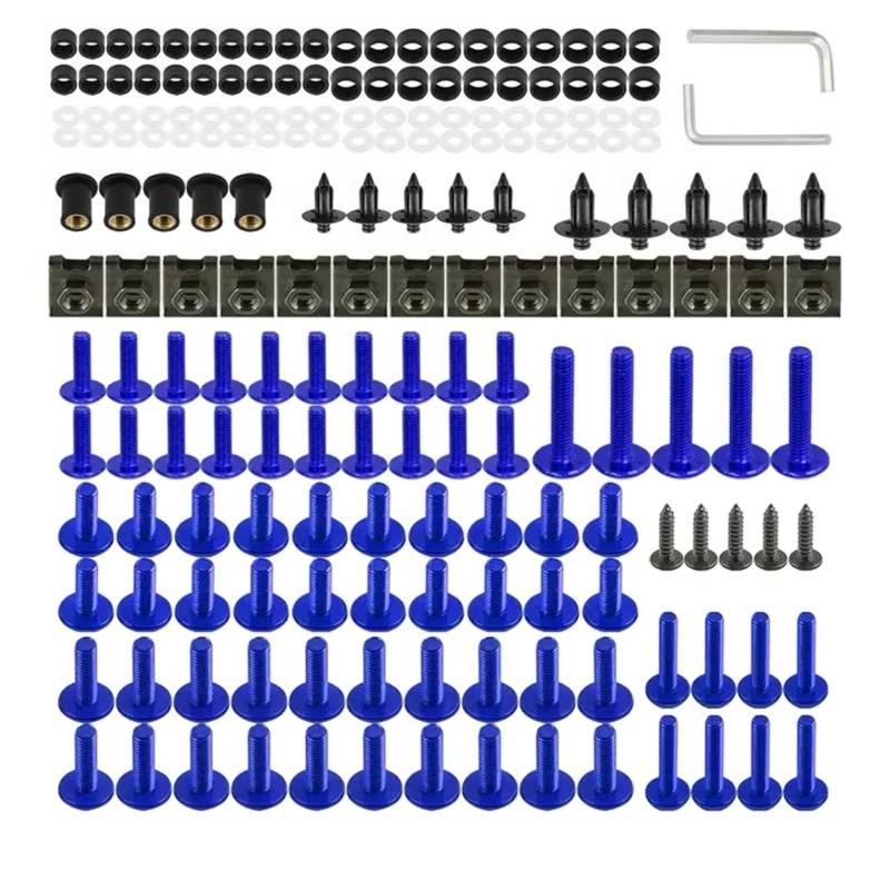 XINWELZ Motorrad Muttern Kompatibel Mit CBR600RR CBR900RR Für CBR929RR Für CBR1000RR Für CBR 600R, Verkleidungsschrauben-Set, Karosserieschrauben, Mutter(Blue) von XINWELZ