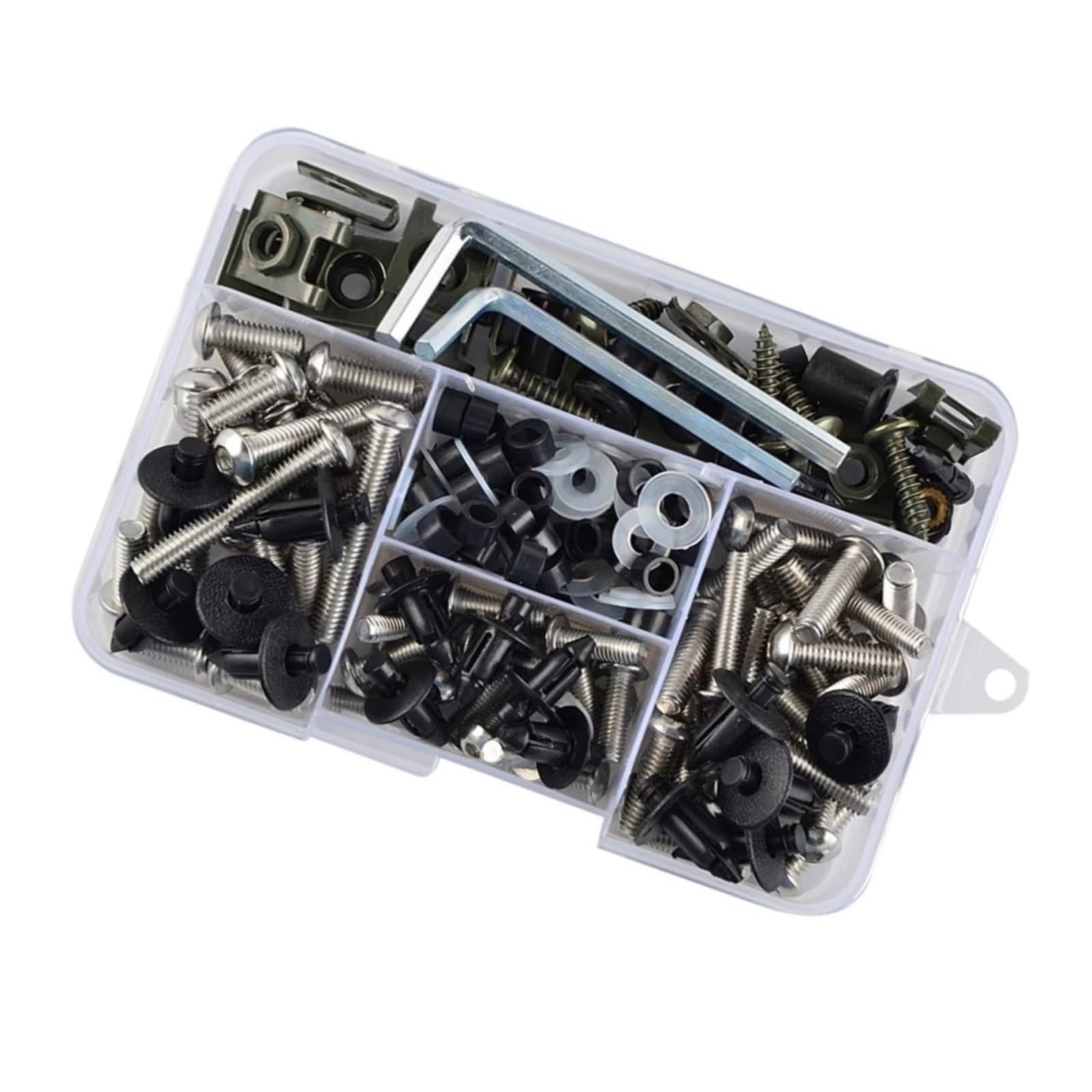 XINWELZ Motorrad Muttern Kompatibel Mit Ducati Für Monster 750 796 900 IE 900 Motorrad Verkleidung Windschutzscheibe Schrauben Schrauben Kit Mutter Clips(C 195pcs) von XINWELZ