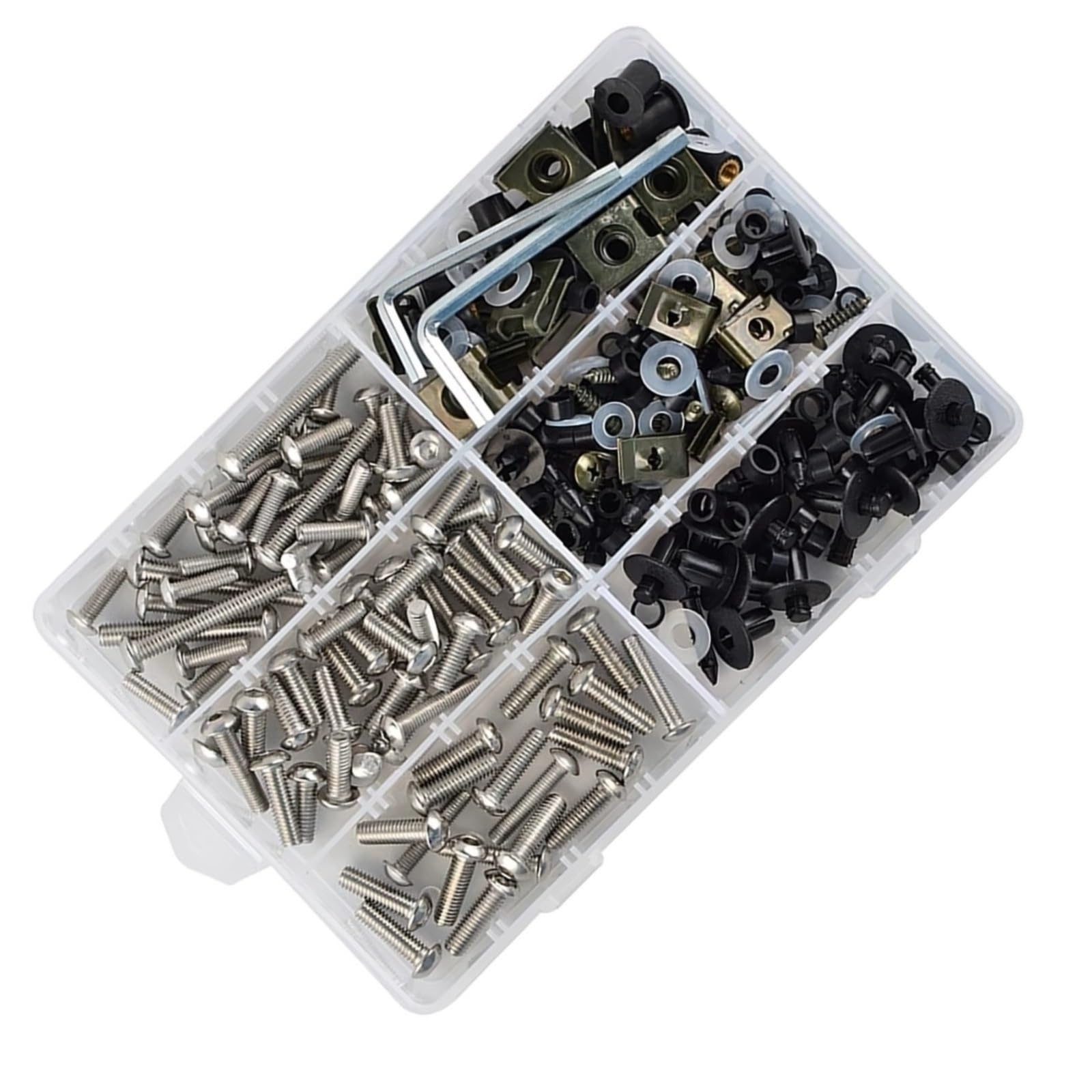 XINWELZ Motorrad Muttern Kompatibel Mit Ducati Für Monster 750 796 900 IE 900 Motorrad Verkleidung Windschutzscheibe Schrauben Schrauben Kit Mutter Clips(D 253pcs) von XINWELZ