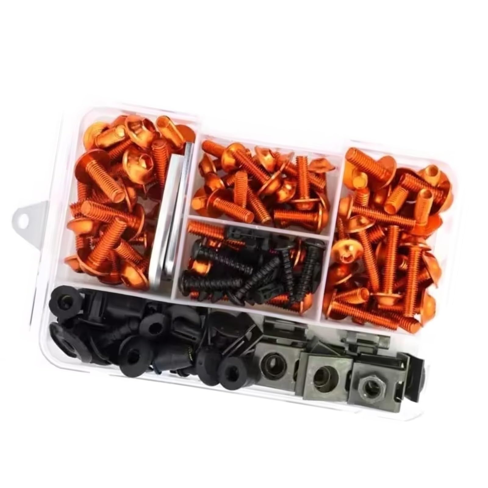 XINWELZ Motorrad Muttern Kompatibel Mit Für 1000SX Für SX 650 1000 Motorrad-Verkleidungsschrauben-Schrauben-Set, Muttern-Clips, Schrauben Und Muttern-Set(Orange) von XINWELZ